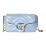 Gucci GG Marmont helesinine tepitud nahast miniristi&otilde;lakott kuldse riistvaraga naistele igap&auml;evaseks kasutamiseks Gift Set(Basic Set+Box+Shopping Bag)