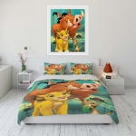 Disney L&otilde;vikuningas Voodipesukomplekt Laps &Uuml;hekohaline Kahekohaline King Suur Lame Linu Tekikott Padjap&uuml;&uuml;r Voodipesu Voodiriietus Kodutekstiil 135X200cm