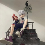 Laos Hunter x Hunter Killua Zoldyck Punase Kivi Versioon. PVC-figuur trepiastme stseen kogutav mudel m&auml;nguasjad kaunistus