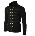 Steampunk Meeste Gooti R&otilde;ivad S&otilde;jav&auml;ejakid Keskaegne Vanaaegne Jakk P&uuml;stkrae Rokk Frakk Meeste Retro Punk Mantel XXXL must