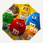 1 tk M&M's, &Scaron;okolaadikommide Prindiga Vihmavari, Automaatse Kokkuklapitava ja Kaitsefunktsiooniga. See tugev ja vastupidav kaheksan kodaraga vihmavari on mugav