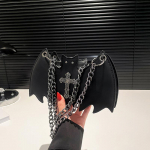 Gooti stiilis nahkhiire ja kolju PU-nahast &otilde;lakott Vintage &uuml;hev&auml;rviline crossbody kott reguleeritava ketiga rihmaga v&auml;ljas k&auml;imiseks ja igap&auml;evaseks kasutamiseks KTY cross must