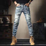 Trendikas br&auml;ndi Patchwork Teksad Meeste isikup&auml;rastatud mitme taskuga Trendikas Slim Fit kitsad p&uuml;ksid Kontrastv&auml;rvi plaaster Stretch 27 [40.00 Kg-45.00 kg]]