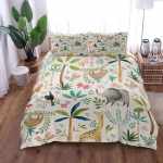 Rohelised Safarimungad Tekikottide Komplekt King Queen Double Full Twin Single Suurusega Voodipesu Komplekt 140x200cm