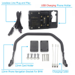 BMW R1200GS R 1200 GS LC Adventure ADV 2013-2019 Mootorratta GPS-i mobiiltelefoni hoidik Navigatsioonikinnitus Traadita laadimine