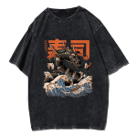 Y2K Anime Ramen Kaiju Mehed Naised Unisex Harajuku T-s&auml;rk Meeste R&otilde;ivad Streetwear Retro Puuvillased T-s&auml;rgid S mitmev&auml;rviline