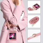 Motorola Razr 50 Ultra Crossbody Nahast Kaardipesa Rahakott Kotike &Uuml;mbris Moto Razr Plus 2026 jaoks Kaasaskantav Pael Tasku Kate For Razr 50 Ultra roosa