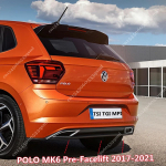 4 uimega tagumise kaitseraua difuusori huul Volkswagen Vw Polo Mk6 TSI TGI MPI 2017-2021 luukp&auml;ra kerekomplekti splitterile kerekomplekti tuuninguks ABS POLO MK6 2017-2021