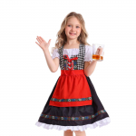 T&uuml;drukute traditsiooniline Baieri kleit Oktoberfest kost&uuml;&uuml;m Laste saksa rahvariiet Laste esinemisriietus p&otilde;lle ja tikitud detailidega S must