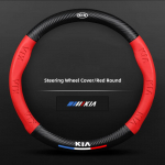 JTAN5 S&uuml;sinikkiust Nahast Auto Roolikate KIA K5 K9 Sorento Ceed Sportage Carnival Stinger Forte Niro Cadenza Soul EV6 jaoks