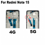 Xiaomi Redmi Note 15 4G 5G keskmine raam esik&uuml;lje raam LCD hoidik tagumine paneel &scaron;assii asendus 4G purple
