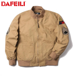 2025 meeste khaki tikitud trenchcoat: Kevad/S&uuml;gis S&otilde;jalise stiiliga bomber- ja t&ouml;&ouml;jakk Small beige