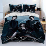 Uus film The Vampire Diaries voodipesukomplekt &Uuml;hekohaline Kaksik T&auml;issuuruses Kuninganna Kuningas Suuruses Voodikomplekt T&auml;iskasvanud Laps Magamistuba Tekikotikomplekt Kodutekstiil 155cmx200cm