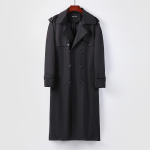 Trenchcoat Meeste K&otilde;rge L&otilde;puga Briti Pikk P&otilde;lvpikk Tsiviiljakk 7XL black