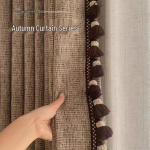 Retro stiilis pimendav žakaarpuuvilla-linane kardin elutuppa/magamistuppa Curtain Fabric Full Roll (60m Min) Per Meter gray