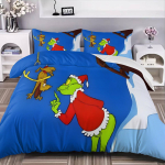 Roheline Koletis Varastas J&otilde;ulud Voodipesukomplekt Voodipesukomplekt Grinch Tekikottide Komplekt Kuninglik Kuninganna Suurus 2/3tk Poistele Meestele Kingitused 140*200cm/55x79in Single/Twin 3pcs