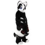 Fursuit valmis koera &uuml;likond Fursuit &uuml;likond koomiksin&auml;itus COSPLAY kost&uuml;&uuml;m Furui kantav Black set black