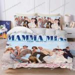 Klassikalise filmi Mamma Mia tekikottide komplekt Kodune stiil Voodipesu Pehme pesukanga puuvillane Voodi Neli aastaaega &Uuml;li&otilde;pilaste &uuml;hiselamu Kodutekstiil741 EU Single 135*200cm/53x79in 3pcs gray