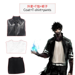 Anime Minu kangelase akadeemia Dabi Cosplay kost&uuml;&uuml;m Must mantel S&auml;rk P&uuml;ksid T&auml;iskomplekt &Uuml;likond Karnevali &uuml;likond Halloweeni peoks t&auml;iskasvanud meestele L