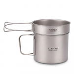 Lixada Ultralight Titanium Cookset Outdoor Camping k&ouml;&ouml;gin&otilde;ude komplekt 1100 ml poti ja 350 ml praepanniga 900ml pot with 350ml pan
