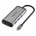 Vention Type-c HUB USB 3.1 Type-c to HDMI USB3.0 PD Adapter MacBook Huawei P30/P20 jaoks 5 in 1 out hall v&auml;rv