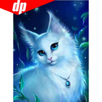 T&auml;ielik &uuml;mmargune  Cat Lady Picture  Teemantv&auml;rvimispuuri Teemanttikandid Mosaiikm&uuml;&uuml;k 20X30