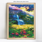 Teemantmaaling Scenic Waterfall Full Rhinestone Pilt Tikandid Teemant 20X30