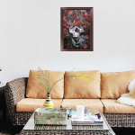 5D teemantmaal Ristpistega  Roosi pealuu  Teemanttikandid Rhinestone'ist mosaiikdekoormaal 20X30CM