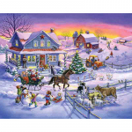 Teemantmaaling Kodukaunistus Lumine maastik J&otilde;uluvana ja lumememm Rhinestone tikandid Ristpiste 20X30CM