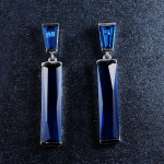 Pikad rippuvad k&otilde;rvar&otilde;ngad naistele Roheline ristk&uuml;lik CZ kivist kristallist rippuvad k&otilde;rvar&otilde;ngad Mood Pulma Kihlus Ehted safiirsinine v&auml;rv