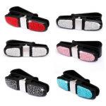 Visiir Bling Crystal Rhinestones auto p&auml;ikesesirmi prillid koos kahe otsaga piletiklambri hoidjaga must