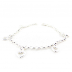 Les Tr&eacute;sors De Lily [C9373] - Bracelet Argent 'Coeurs' h&otilde;be