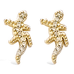 Les Tr&eacute;sors De Lily [K7178] - kullatud k&otilde;rvar&otilde;ngad  Salamander  valge kuld - 11x5 mm kuld