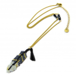 Les Tr&eacute;sors De Lily [P4599] &ndash; mustast kullast 'Navajos' terasest kaelakee must