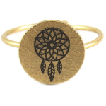 7bis [Q6222] &ndash; k&auml;sit&ouml;&ouml;na valmistatud kullast Boho s&otilde;rmus (unen&auml;op&uuml;&uuml;dja) &ndash; 11x11 mm kuld