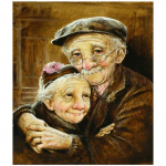 5D Diy Daimond Painting Ristl&uuml;liti Happy Old Couple Rhinestones Maalimine Tikand 20X30CM
