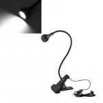 LED Lugemisvalgusti Raamatuvalgusti Lauavalgusti 1W Flexibel LED Lauavalgusti Voodikapp Magamistoa &Ouml;&ouml;valgusti Lambid Hoidikuga Klambriga lambid Black Shell valge
