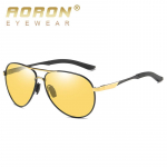 AORON Fashion Men Night Vision Fotokroomsed polariseeritud p&auml;ikeseprillid S&otilde;itvad p&auml;ikeseprillid Juhi ohutus UV400 Pimestamisvastased prillid Kingitused kuld