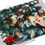 Teemanttikandite m&uuml;&uuml;k Hirv 5D Teemantmaal Talvine Mosaiik T&auml;isruudukujuline Loomade J&otilde;ulukaunistused koju Full Round (20X30CM)