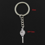 Moodne 30 mm v&otilde;tmehoidja metallist v&otilde;tmehoidja v&otilde;tmehoidja ehted Antiik h&otilde;bedase v&auml;rviga kaetud tennisereket 30x10 mm ripats h&otilde;be