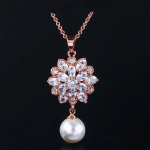 WWJ naiste ehted, imeilus kuupmeetrist tsirkooniumoksiidist lumehelbe ripatsiga kaelakee naistele valge