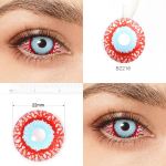 22MM Sclera l&auml;&auml;tsed Crazy Halloweeni kontaktl&auml;&auml;tsed 3 tooniga Zombie Eyes Kontaktid Cosplay Scary Eye Lens jaoks 22mm beige
