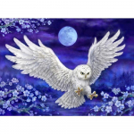 5D DIY Teemantmaaling Valge &ouml;&ouml;kulli ristpistes komplekt Mosaiik Teemanttikandid Roos T&auml;is&uuml;mmargune/ruudukujuline puur Kodukaunistus Round 20x30cm