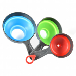 Konservlehter silikoonist kokkupandavate lehtrite komplekt 3 tk k&ouml;&ouml;gilehter laia suuga vedeliku jaoks mitmev&auml;rviline