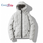 Cozy Up meeste kapuutsiga polsterdatud jope M must