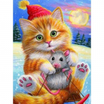 Uus 5D DIY Teemantmaaling J&otilde;ulukassi Teemanttikandid Loomade Ristpistes T&auml;isruudukujuline &uuml;mmargune puur Kodukaunistuse K&auml;sitsi kingitus Full Round 15x20CM