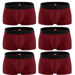 6tk komplekt Meeste aluspesu Bokserid Puuvillased Meeste Alusp&uuml;ksid Bokserid Hingavad Mees Bokserid Tugevad Alusp&uuml;ksid Mugavad l&uuml;hikesed p&uuml;ksid Calzoncillo Hombre L-6pcs veinipunane v&auml;rv