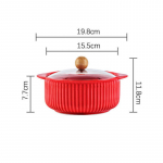 P&otilde;hjamaade stiilis keraamiline kiirnuudlikauss kaanega Binauraalne supikauss Tudengite &uuml;hiselamu riisikauss suur puuviljaroog