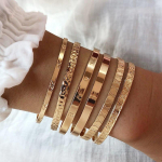 6 TK komplekt Mood Kuldsed manseti k&auml;ev&otilde;rud Boho K&auml;ev&otilde;ru Love Pulseiras K&auml;ev&otilde;rud Naiselikud ehted Charm Naiste ehted Kingitused 2021 Trendikad kuld