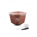 [i Cafilas][DGPC03] Korduvkasutatav korduvt&auml;idetav kohvikapslifilter toidukvaliteediga PP kreemimasina tasside tamper DOLCE GUSTO MINIME, GENO, PICOLO, MELODY, CIRCOLO jaoks 1 Capsule pruun